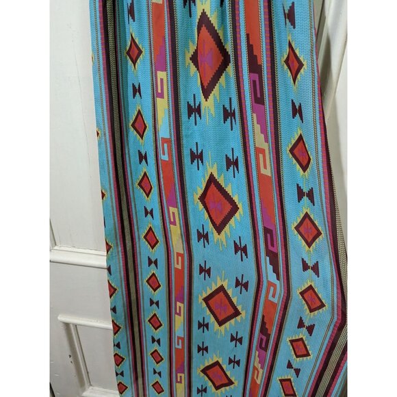 Sapphire Dollz Womens Aztec Print Spaghetti Strap Maxi Dress Blue Multicolor Bol - Picture 6 of 10